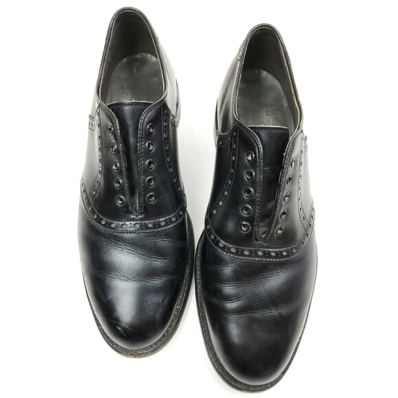 FootJoy Classics 99332A Mens 9 D Black Leather Brogue Saddle Dress Shoes main image 5